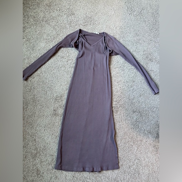 2 Piece Lavender Ribbed Dress Size‎ M - Picture 1 of 4